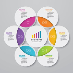 6 steps simple&editable process chart infographics element. EPS 10.	