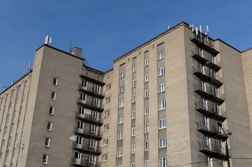 Multi-storey residential building on Komsomolskaya street in the city of Cherepovets. Vologda Region