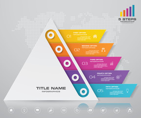 5 steps pyramid with free space for text on each level. infographics, presentations or advertising. EPS10.	