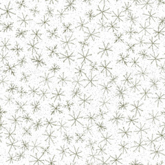 Hand Drawn grey Snowflakes Christmas Seamless Patt