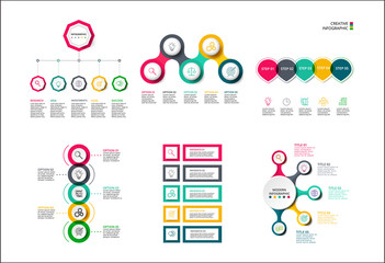 Circle for infographic. Template for diagram, graph, presentation and round chart. Business concept with 5 options