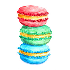 Three  macaroons stand on top of each other.
