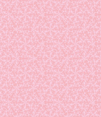 A seamless vector pattern with botanical damask ornament in pale pink colors. Romantic girly surface print design.