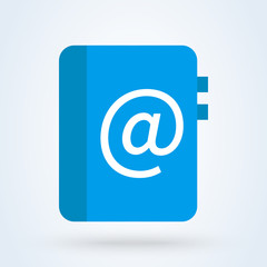 Address phone book and notebook flat. vector modern design illustration