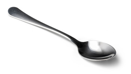 Stainless cutlery spoon isolated on white background