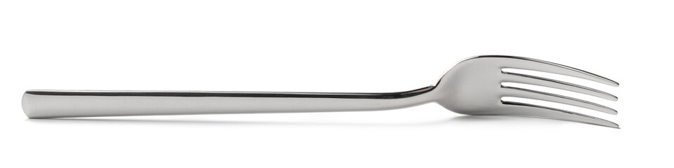 Silver cutlery fork isolated on white background