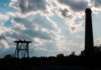 Abandoned mine with beautiful clouds