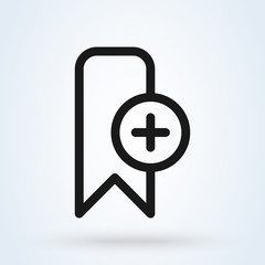 line bookmark add. modern icon design illustration