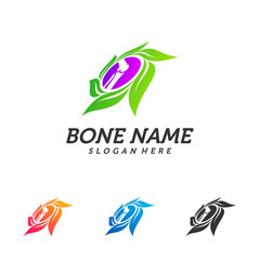 Nature Bone logo design template. Concept Vector of human body health. Emblem symbol Icon.