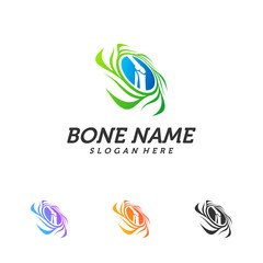 Nature Bone logo design template. Concept Vector of human body health. Emblem symbol Icon.