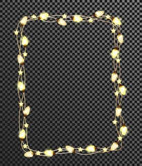 frame, balls and lamp festive garland for holiday design.