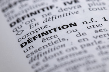 Définition du mot définition dans le dictionnaire français - obrazy, fototapety, plakaty