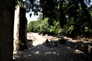 ancient roman necropolis Les Alyscamps in Arles, Provence, Southern France
