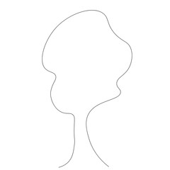 Forest tree line drawing, vector illustration