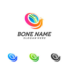 Fire Bone logo design template. Concept Vector of human body health. Emblem symbol Icon.