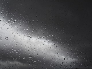  raindrops on gray storm day