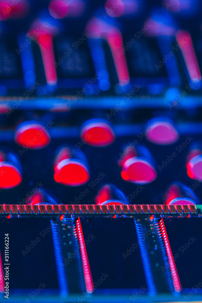 Poster computer random access memory (ram) close up
