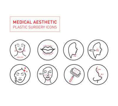 Medical Aesthetic icon Set Vector