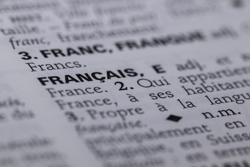 Fototapeta premium Définition du mot français dans le dictionnaire français
