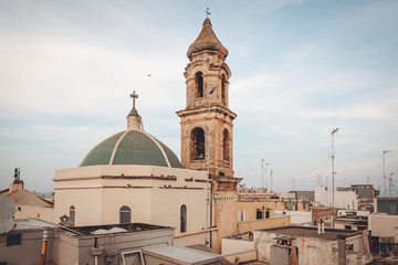 MOLA DI BARI, ITALY / AUGUST 2018 : View of the old town from the roof tops