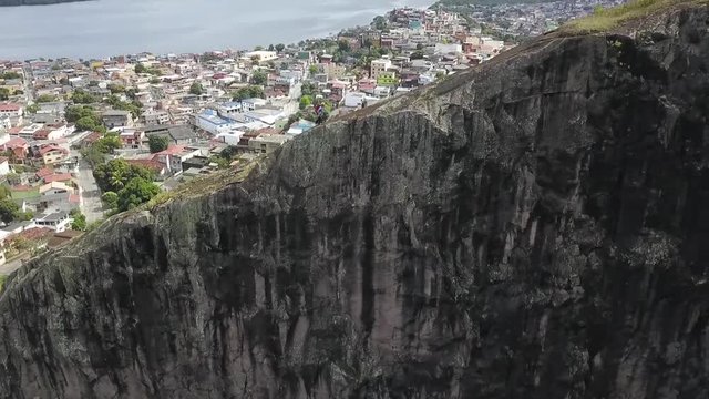 Walking on the edge to rock climbing and hiking , drone clip. Amazing location, Vit&oacute;ria, Esp&iacute;rito Santo, Brazil.