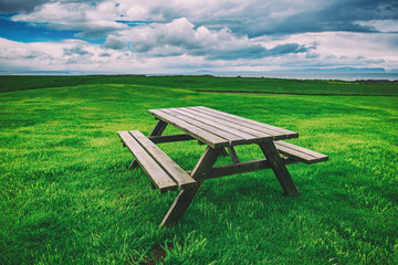 Picnic table in Iceland