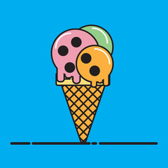 Ice cream collection, vector illustration.