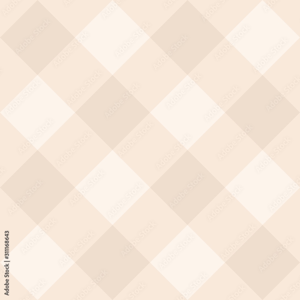 Poster seamless beige and white vector background - checkered pattern or grid texture for web design, deskt