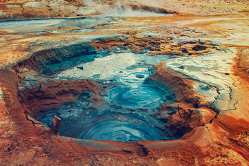 Geothermal area Hverir, Iceland.