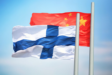 Flags of Finland and China