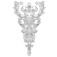Vintage baroque ornament, corner. Retro pattern antique style acanthus. Decorative design element filigree calligraphy vector. - stock vector	