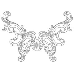 Vintage baroque ornament, corner. Retro pattern antique style acanthus. Decorative design element filigree calligraphy vector. - stock vector	