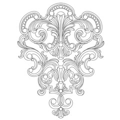 Vintage baroque ornament, corner. Retro pattern antique style acanthus. Decorative design element filigree calligraphy vector. - stock vector	