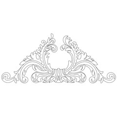 Fototapeta na wymiar Vintage baroque ornament, corner. Retro pattern antique style acanthus. Decorative design element filigree calligraphy vector. - stock vector 