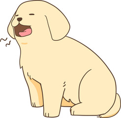 ゴールデンレトリバーの子犬（あくび）