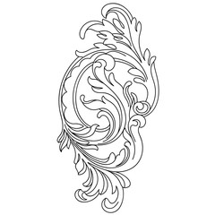 Vintage baroque ornament, corner. Retro pattern antique style acanthus. Decorative design element filigree calligraphy vector. - stock vector	