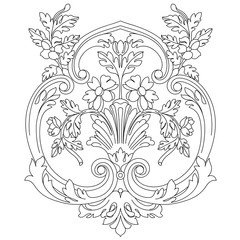 Vintage baroque ornament, corner. Retro pattern antique style acanthus. Decorative design element filigree calligraphy vector. - stock vector	
