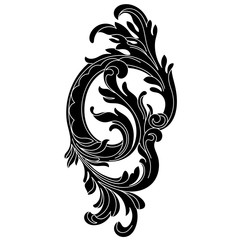 Vintage baroque ornament, corner. Retro pattern antique style acanthus. Decorative design element filigree calligraphy vector. - stock vector	