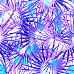 Tropical Purple Seamless Pattern. Summer Jungle