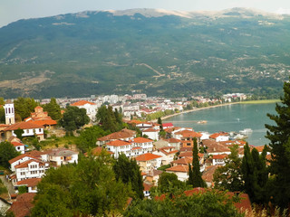 Fototapeta na wymiar Lake Ochrid and Ochrid City