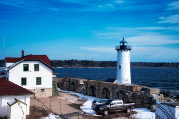 portsmouth harbor lighthouse snow