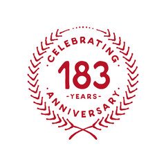 183 years design template. 183rd logo. Vector and illustration.