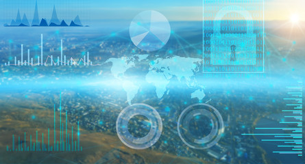conceptual representation of the collection of personal data and its storage in reliable servers under the protection of artificial intelligence