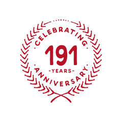 191 years design template. 191st logo. Vector and illustration.