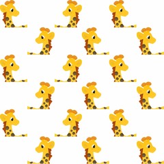 Fototapeta premium The Amazing of Cute Long-Necked Giraffes Illustration, Cartoon Funny Character, Pattern Wallpaper