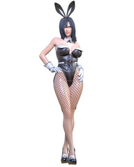 3D comics cosplay anime bunny girl.