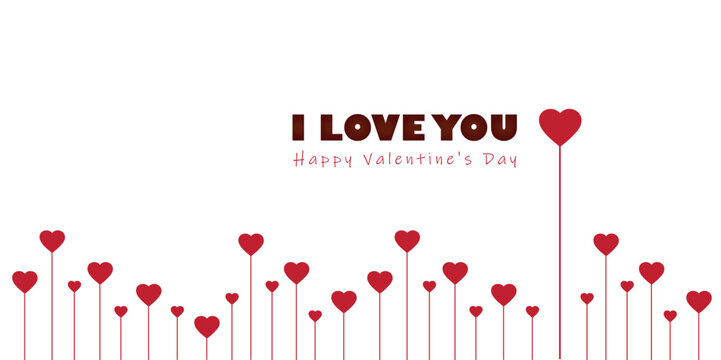 red heart border greeting card for valentines day vector illustration EPS10