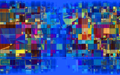 rendu numérique d'une composition abstraite rythmée par les couleurs