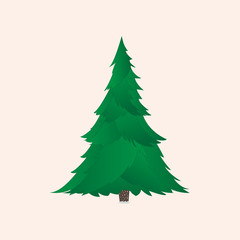 Green christmas tree with realistic branches isolated