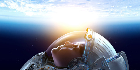 Exploring outer space. Mixed media